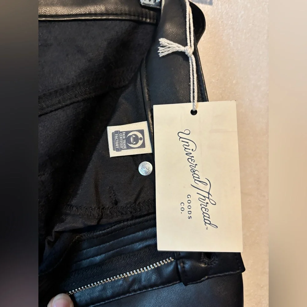 Universal Thread | Black Faux Leather Pants | 25x29 - Picture 5 of 7